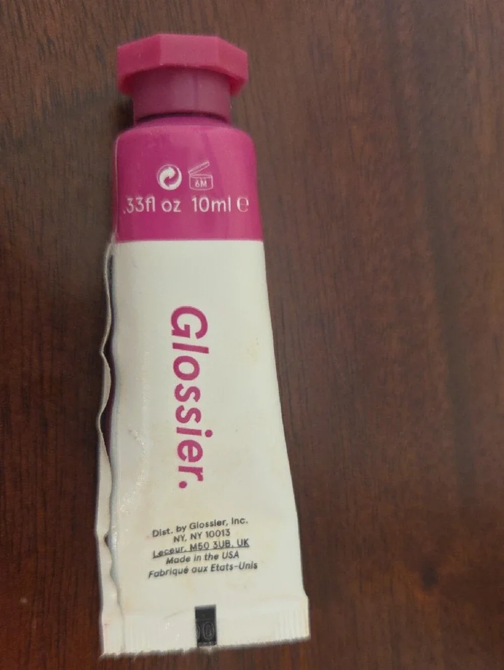 Glossier Cloud Paint In Haze & Pink Canvas Cosmetic Pouch with Hot Pink Logo Duo